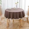 Waterproof Oil-Resistant Round Tablecloth Dining Table Or Coffee Cotton-Linen Look Modern Minimalist With Lace Trim
