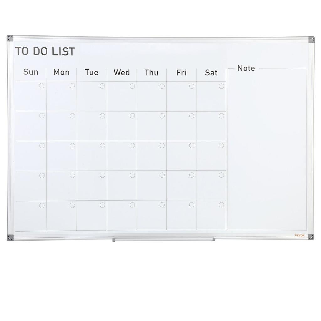 Calendar Whiteboard, 36 x 24 Inches Magnetic Dry Erase Calendar Board, Monthly Planner Whiteboard for Wall, 1 Magnetic Erase & 2 Dry Erase Marker &