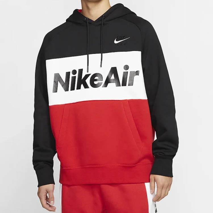 Nike Alphabet Logo Print Fleece Hoodie Men Tops Black CJ4825-011