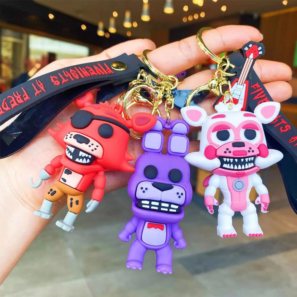 Five Night At Fredys FNAF Game Keychains Anime Action Figures Keyrings Doll Key Chains Car Key Rings Pendant Charms Accessories