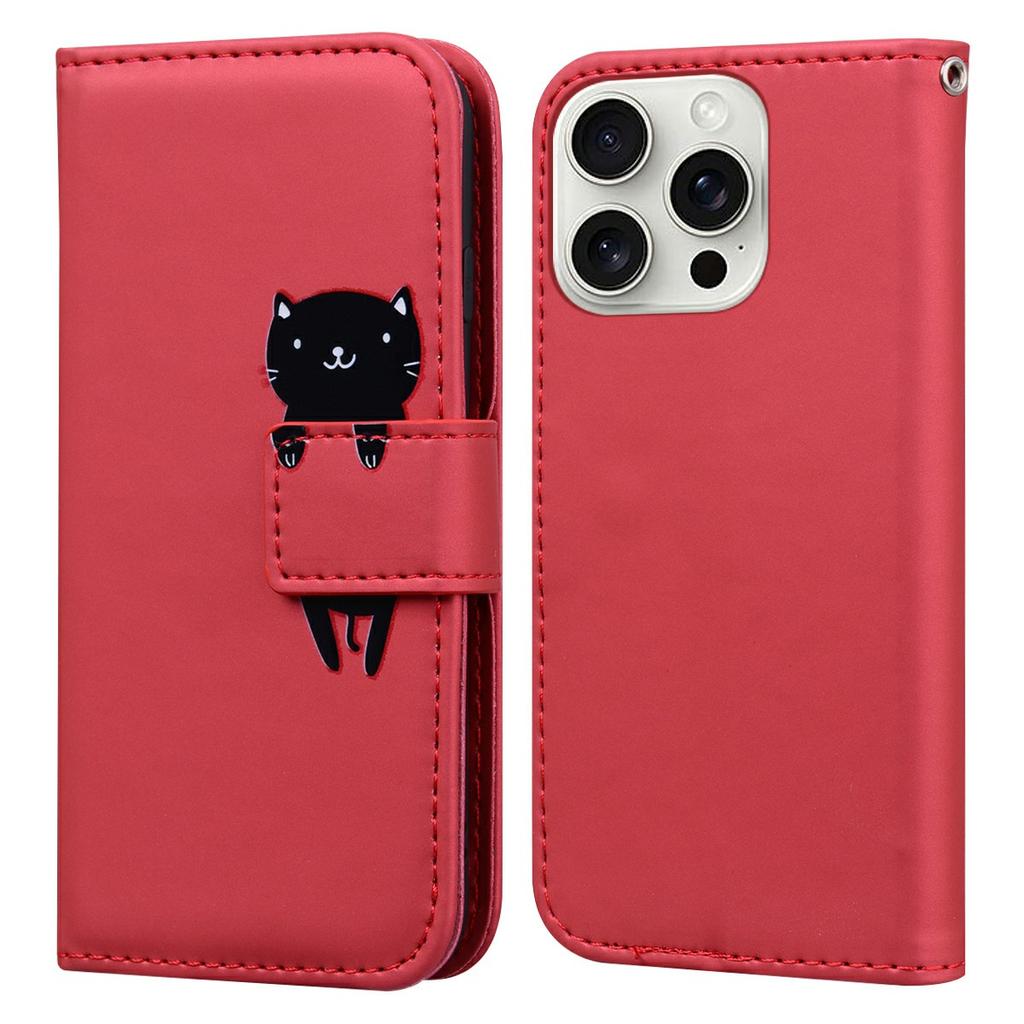 For iPhone 16 Pro Case Cartoon Pattern Wallet Leather Phone Cover