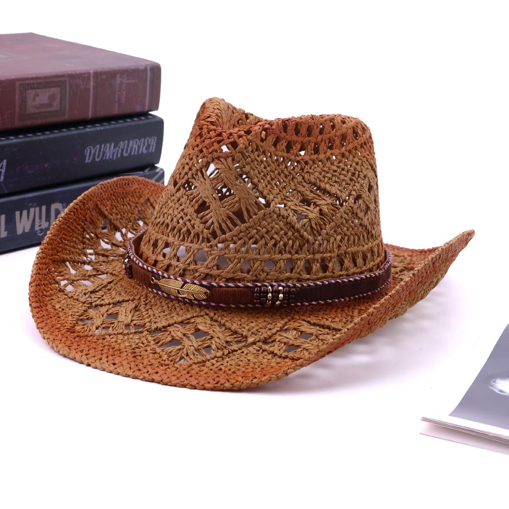European and American New Western Denim Straw Hat Maran Hand-woven Western Denim Hat