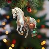 Vánoční 2D ozdoba kůň akrylová plochá koňská závěsná dekorace koňská památka ozdoba na vánoční stromeček pro milovníky koní dárky slavnostní dekorace
