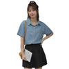 Women's Short Sleeve Thin Denim Shirt - Spring/Summer 2026 New Arrival, Layering Top with Niche Design.