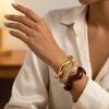 3Pcs/Set Irregular Wavy Cuff Bangle Set Geometric Twist Stackable Bracelet  Trendy Jewelry