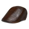 ZHENYUEQI Men's Top-Grain Cowhide Winter Cap