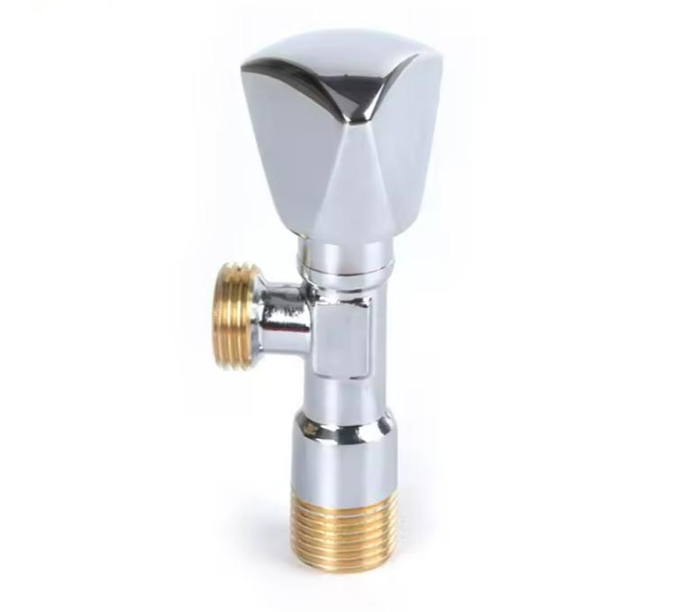 Factory Direct Brass Angle Valve 1/2 Faucet Accessory Valve Globe Stop Cock for Kitchen Toilet (Brass,1/2 in) латунный