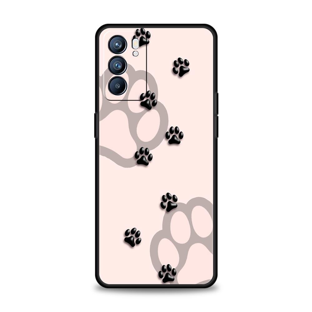 Phone Case For Oppo Reno13 Reno12 Reno11 F Reno10 Pro A54 A53 A95 A76 A74 A57 A98 A80 A79 5G A78 4G Cover Dog Paw