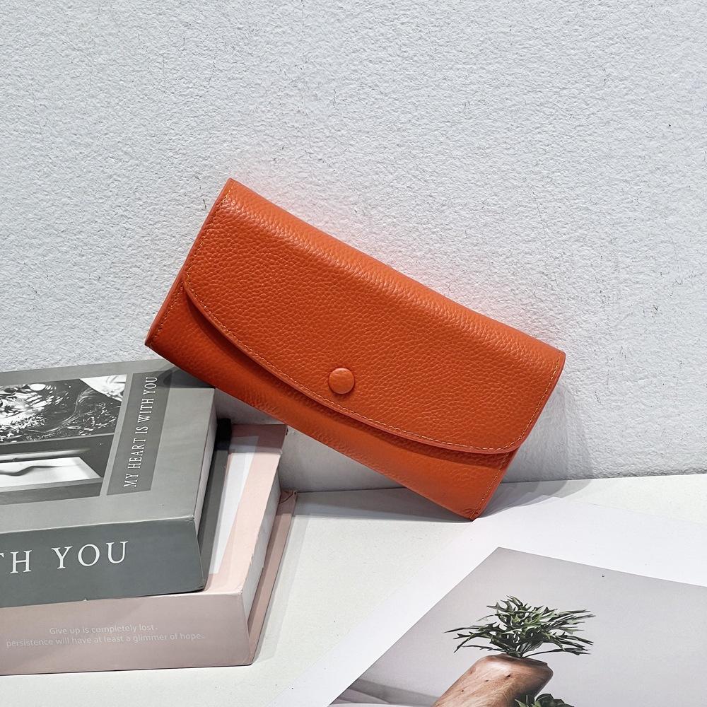 Leather Niche Bag Women'S Long Wallet Soft Cowhide Wallet Clip Fashion Hand Wallet 5115