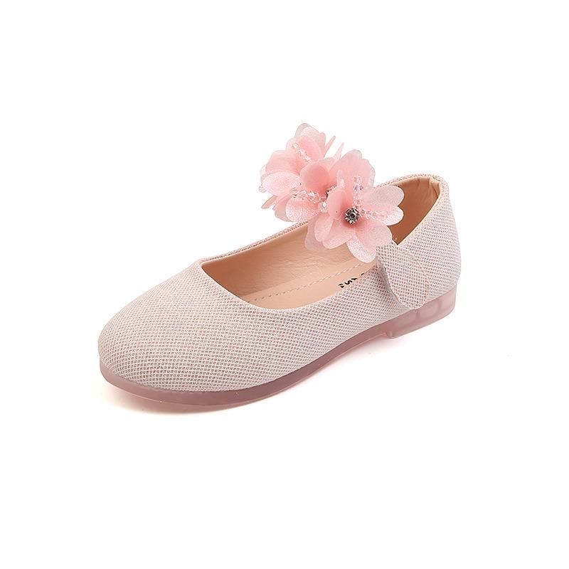 Neue einfarbige Mädchen Strass Schleife flache Schuhe Kinder Ballerinas Koreanischer Stil Lederschuhe Mädchen Tanzschuhe