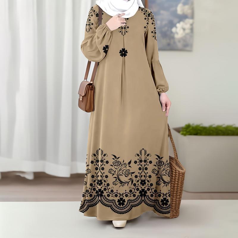 Religious Tribal Maxi Dress With Printed Fabric For Formal Events And Home Use