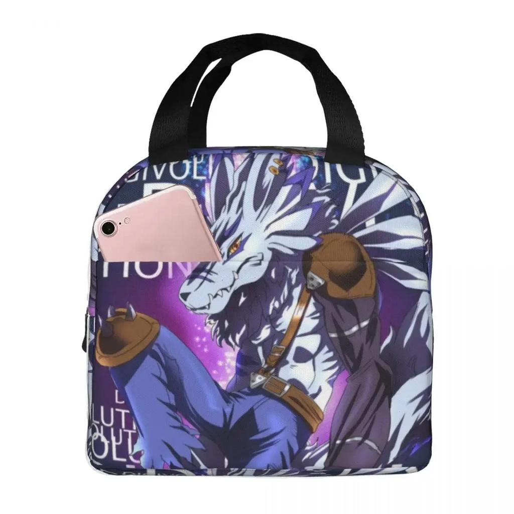 Digimon Weregarurumon Insulated Lunch Bag for Kids School Cooler Thermal Food Box Tote Portable Lunch Boxes Container