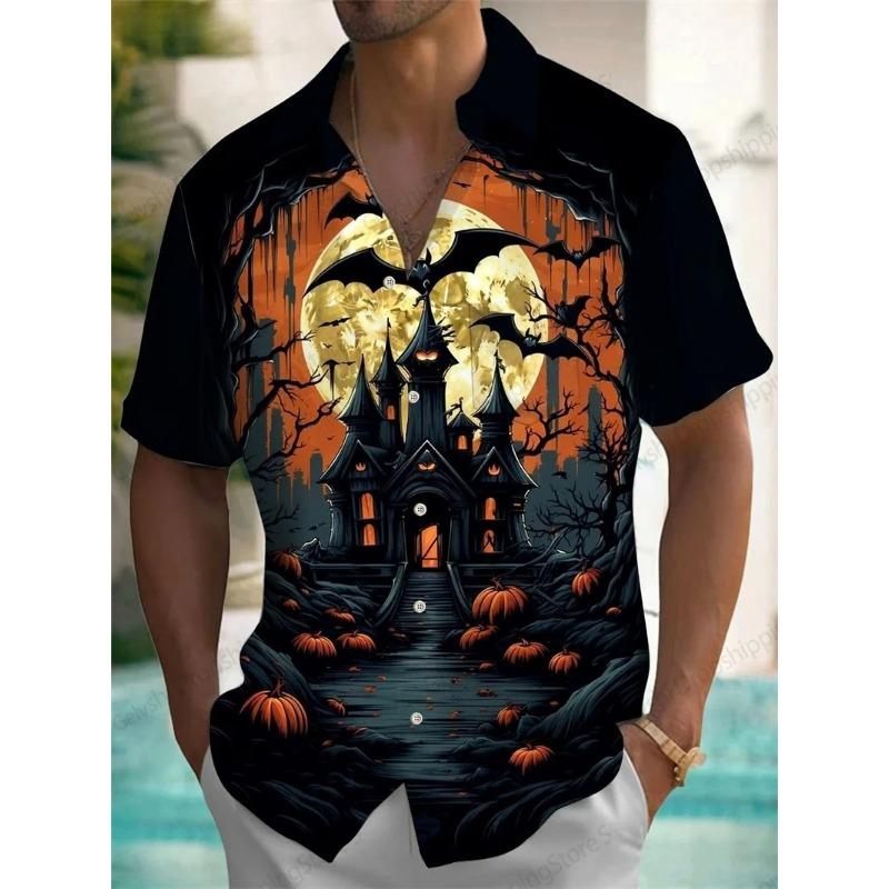 Moon Star Hawaiian Shirt Men Women Fashion Casual Hawaiian Sea Shirts Short Sleeve Button Blouse Festive Holiday Tops