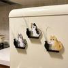 Cartoon Pet Memorial Fridge Magnet Kitten Theme Kitten Pushing Vase Magnetic  For Dog Cat Hair