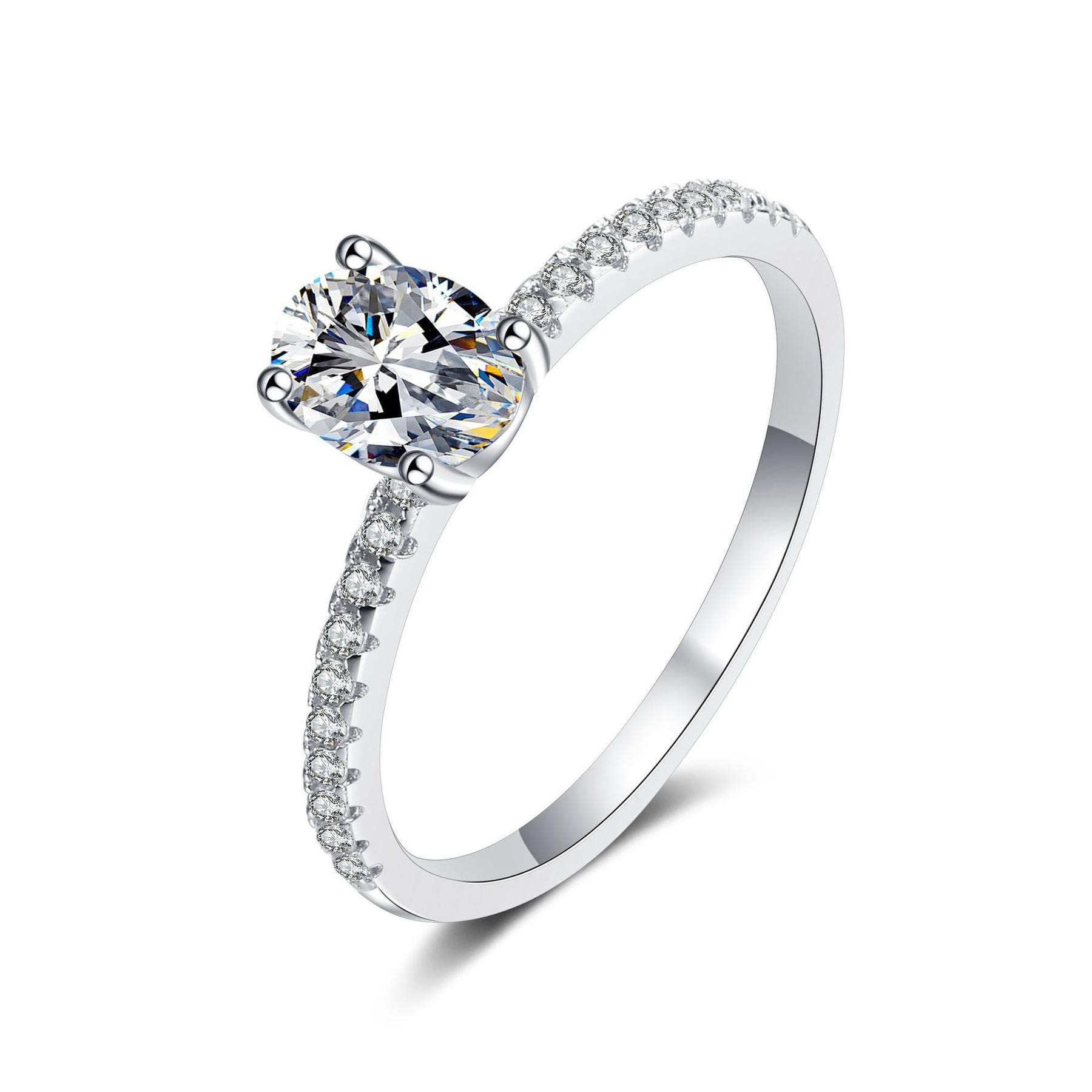 

Bague Ringen 1/2ct овальной огранки из настоящего муассанита обручальные кольца с сертификатом Gra женские серебряные тонкие украшения на палец свадебный подарок 2ct No.9 белый