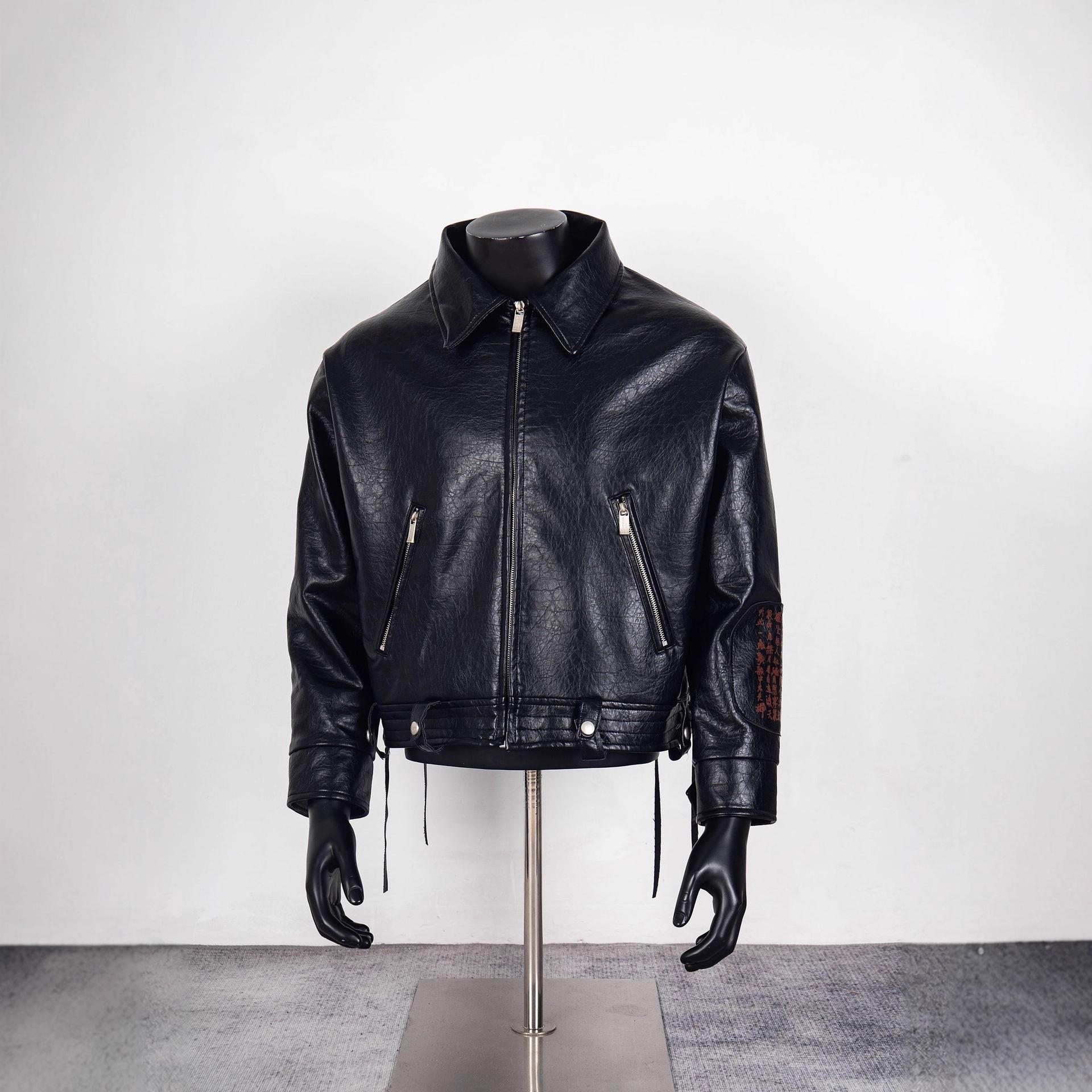 Меланхоличная богатая вторая генерация лимитированная печать короткая и широкая версия куртка из искусственной кожи куртка мужчины и женщины тренд S