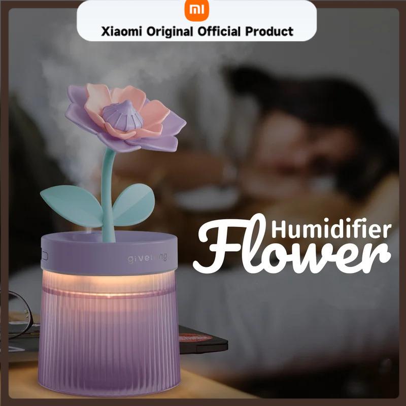 Xiaomi 2025 Humidifier Portable USB Ultrasonic Colorful Cup Aroma Diffuser Cool Mist Maker Flower Air Humidifier Purifier With Light