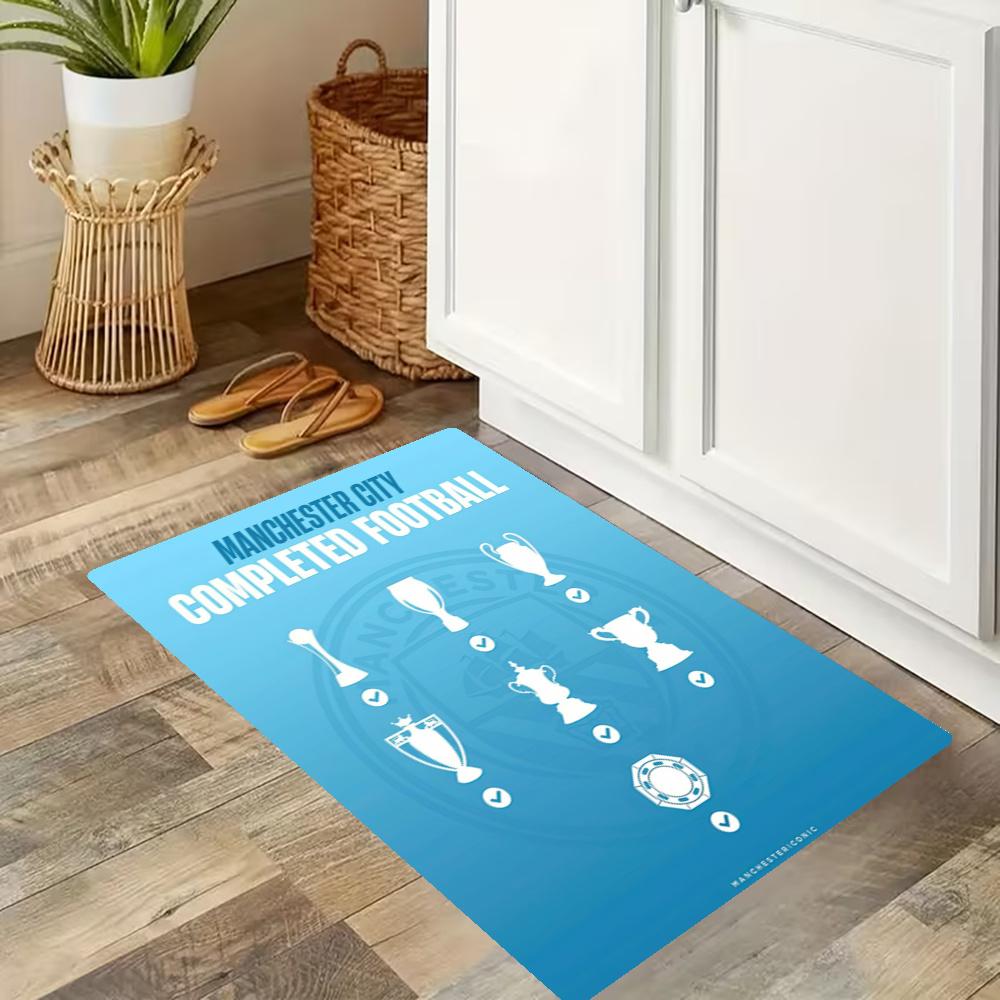 Manchester City Kitchen Floor Mat Long Strip Mat Antislip Machine Washable Suitable For Bathrooms Laundries Home Decoration Carpets