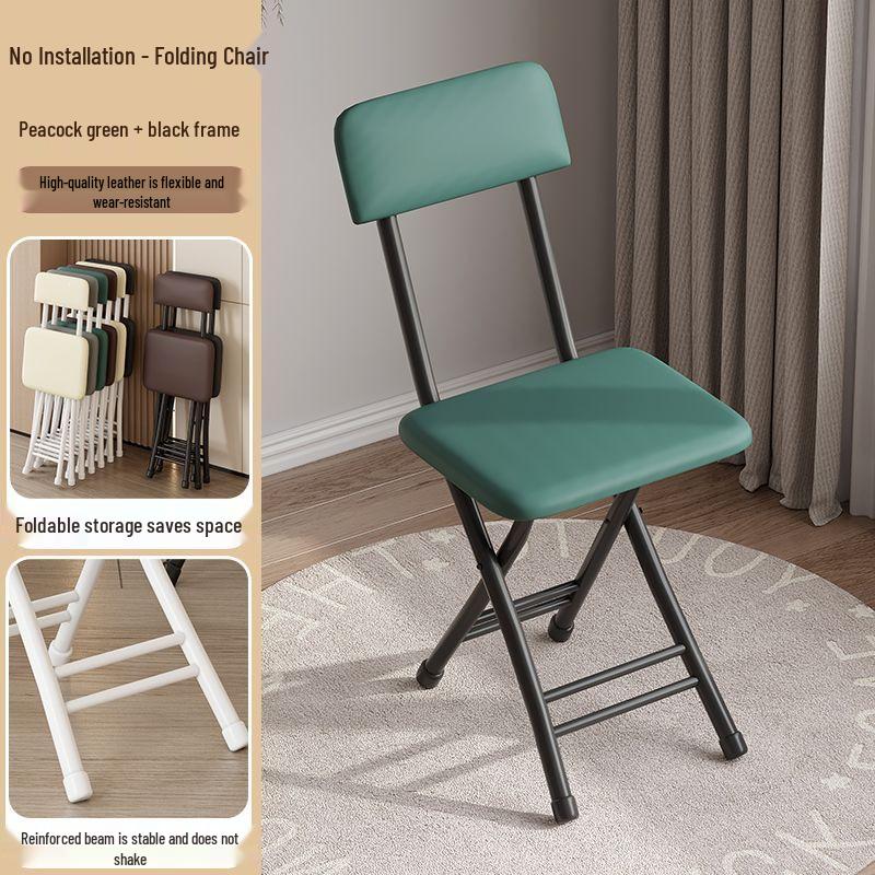Folding Office & Leisure Chair with Backrest - Computer, Home, Training & Portable Stool