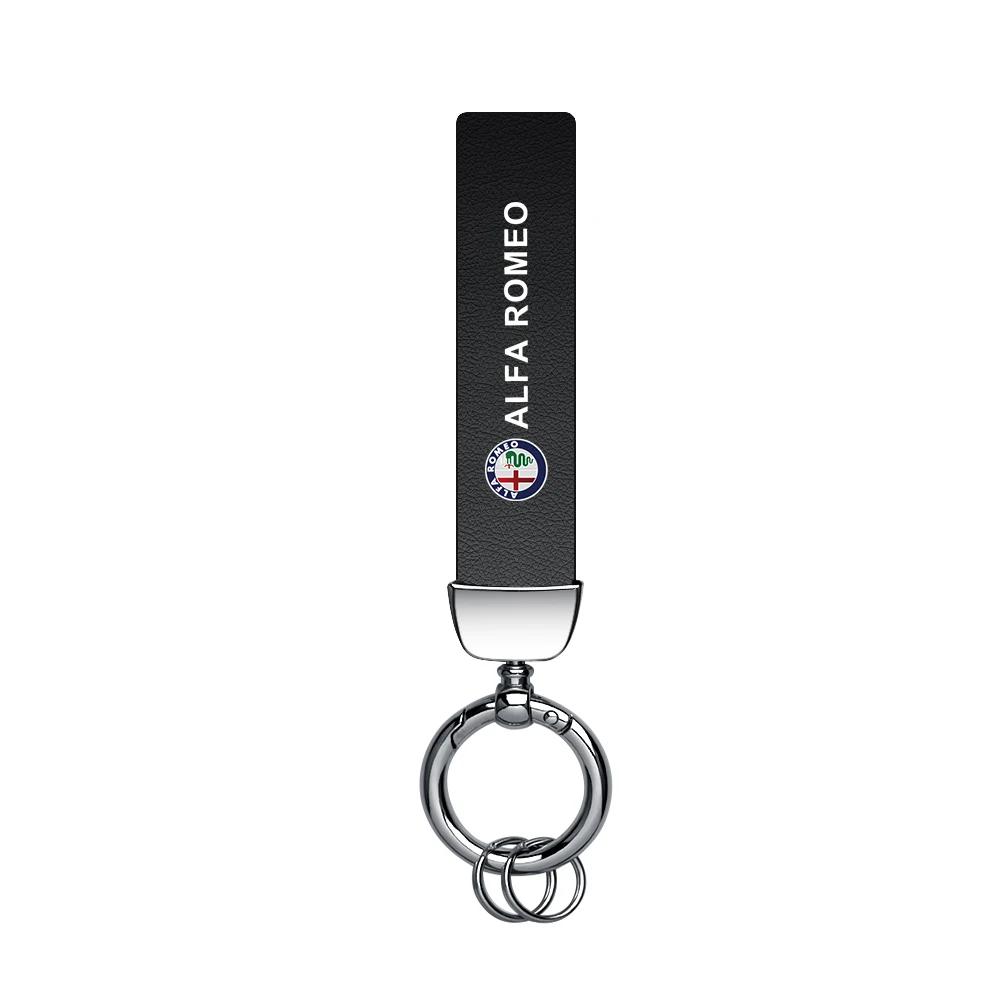Car Stickers For Alfa Romeo Car Key Chain PU Leather Keyring Car Pendant Gift For Alfa Romeo Giulietta Giulia GT Brera Mito F1 S