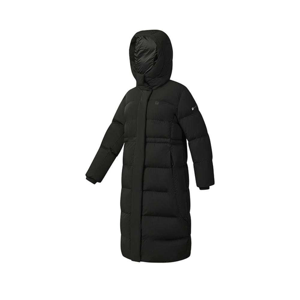 Fila Fitness Series Trendy Minimalist Fashion Casual Sports Warm Comfortable Versatile Loose Long Hooded Down Jacket Women Outerwear A11W541901FBK