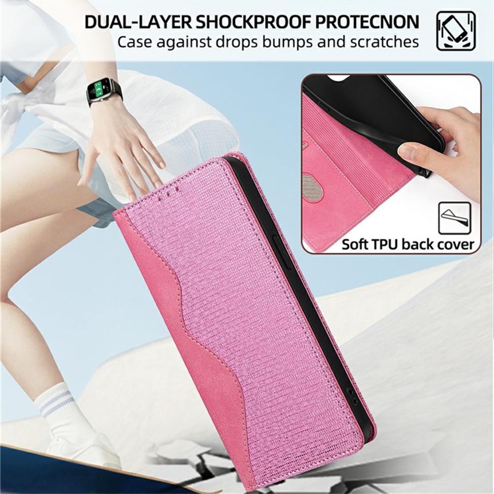 For Oppo A5x 5G Case Wave Shape RFID Blocking PU Leather Wallet Stand Phone Cover