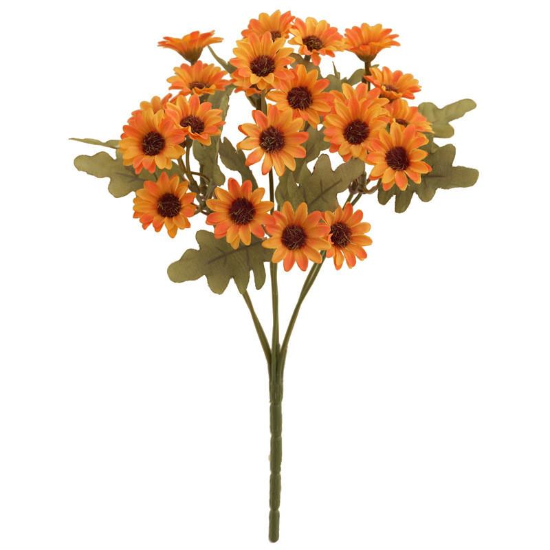 

Daisy Bouquet Artificial With Silk Flowers For Home Decor Photography Props Autumn Orange
