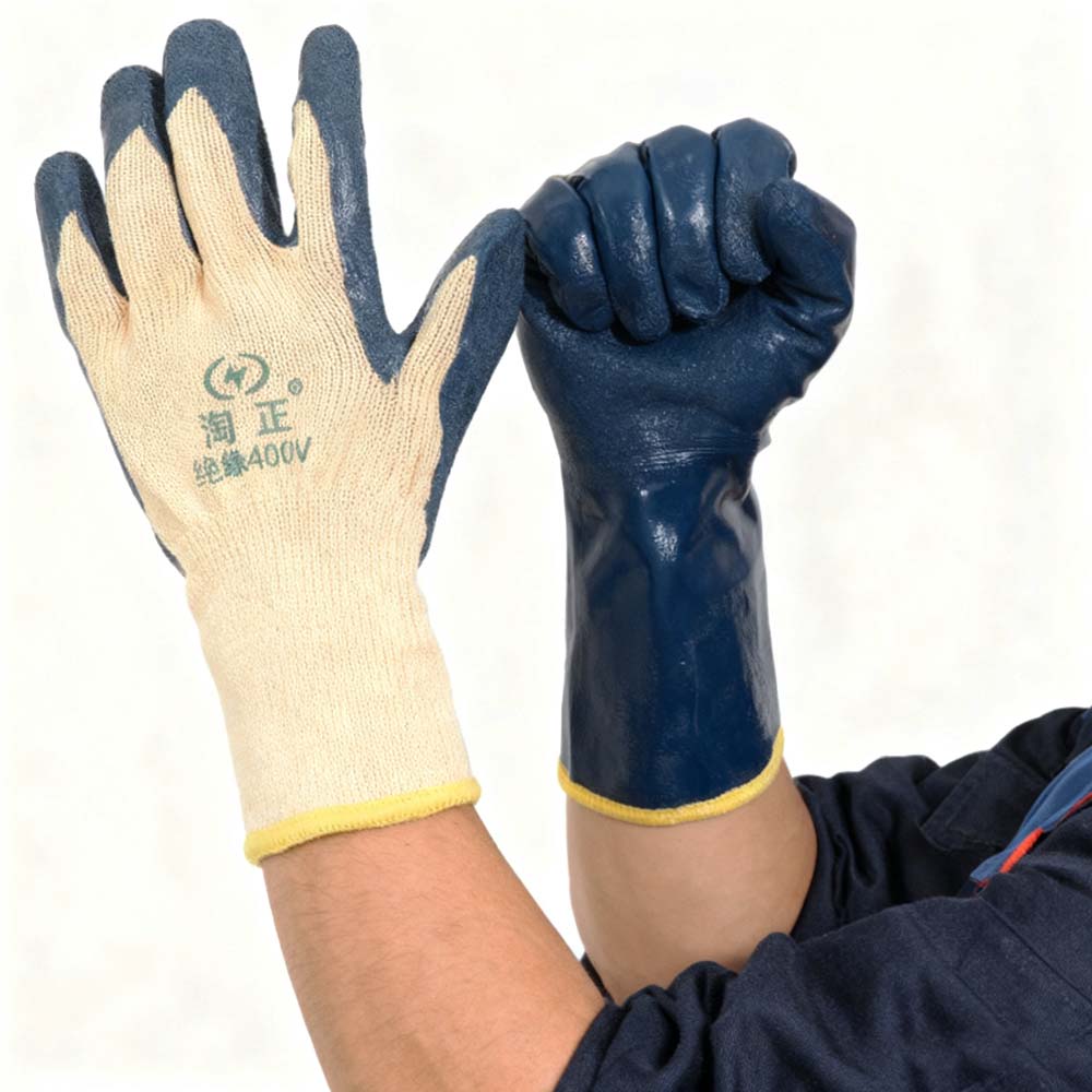 400V Insulating Gloves Flexible Rubber Gloves Mittens Electrician Work Gloves Security Protection