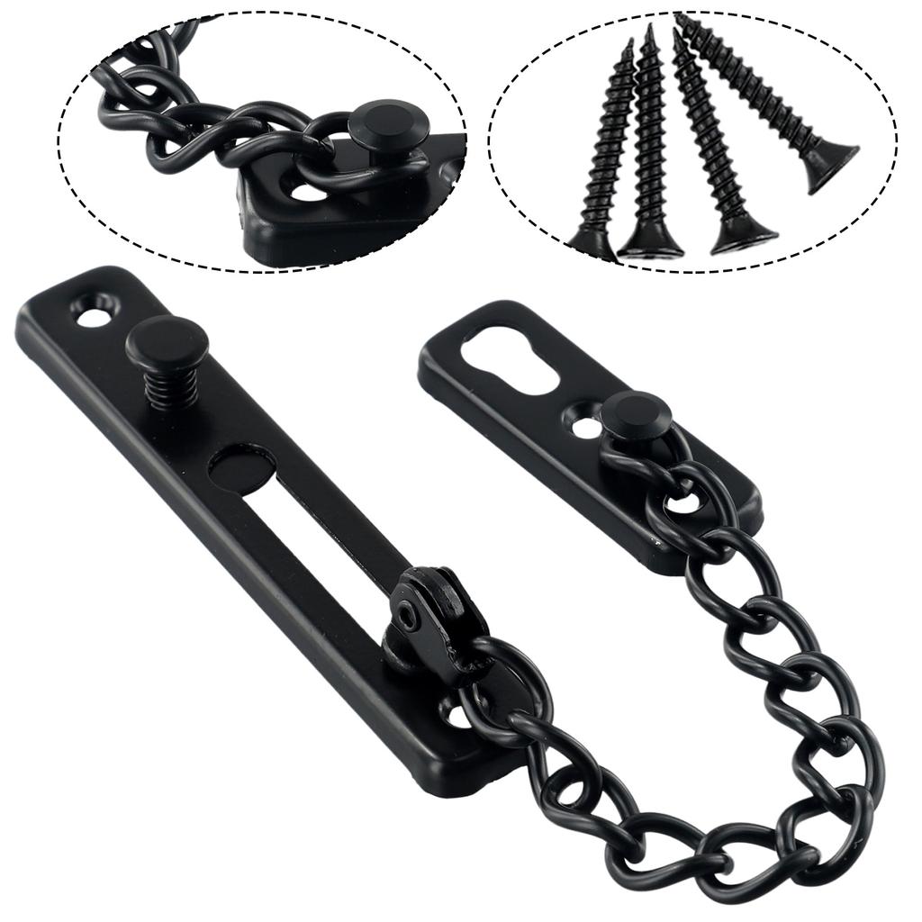 Security Door Sliding Chain Lock Safety Stainless Steel Door Chain Lock Anti-theft Door Chain Latch Buckle Restrictor Hardware