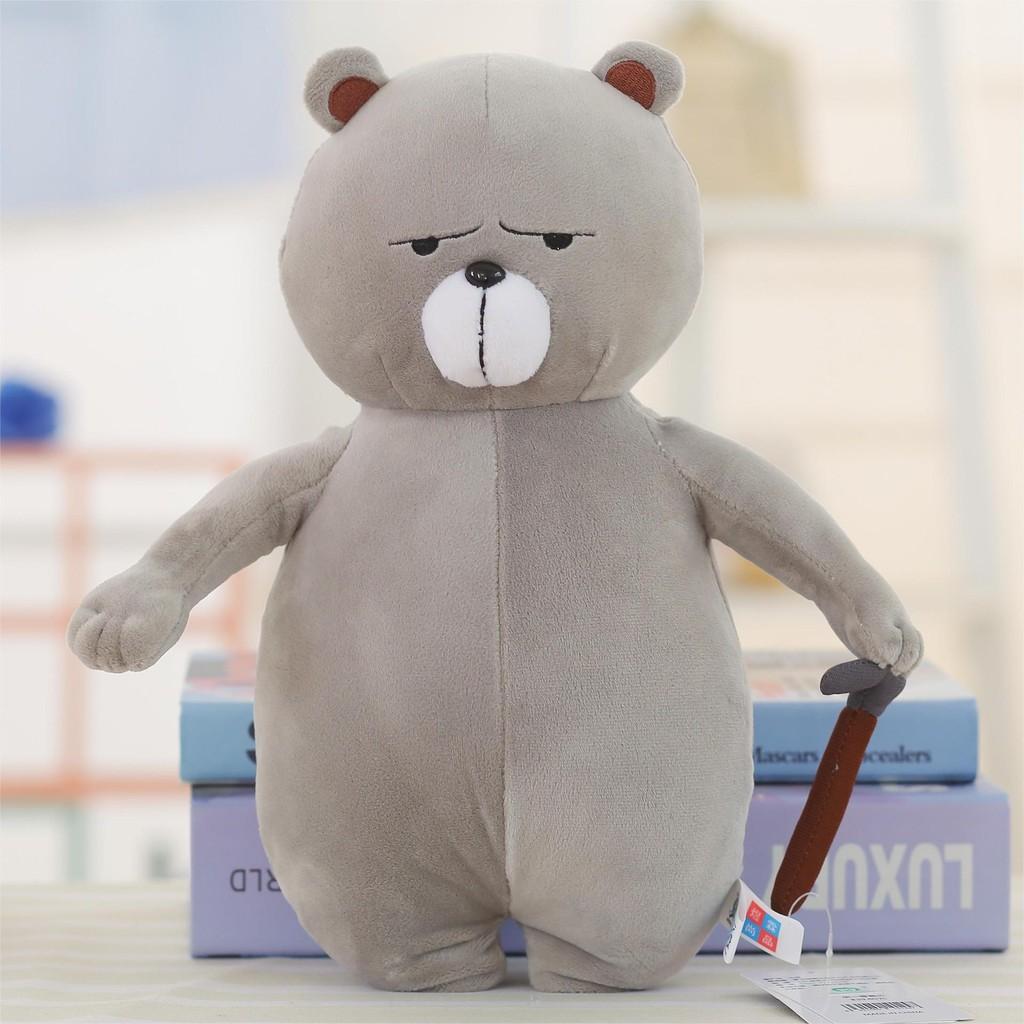 

25cm Quality Premium Plush Bear Toy Soft Crystal Velvet Stuffed Animal Gift светло-серый