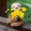 1 piece of a tree sloth flowerpot embracing flowers, creative home flowerpot, garden decorative animal flowerpot