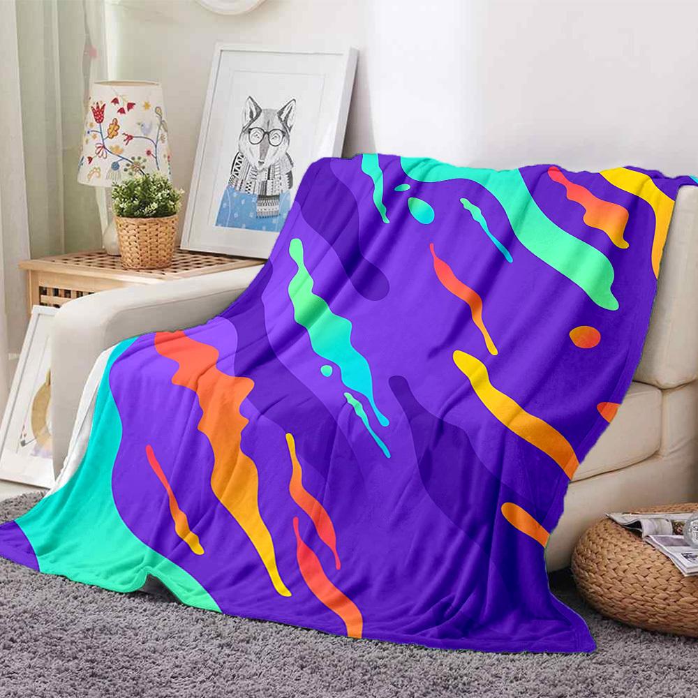 1pc Colorful Flow Pattern Blanket Warm, Cozy, And Soft, Suitable for Sofas, Beds, Cars, And Office Use.Perfect for Camping And Travel, Making It a Gre