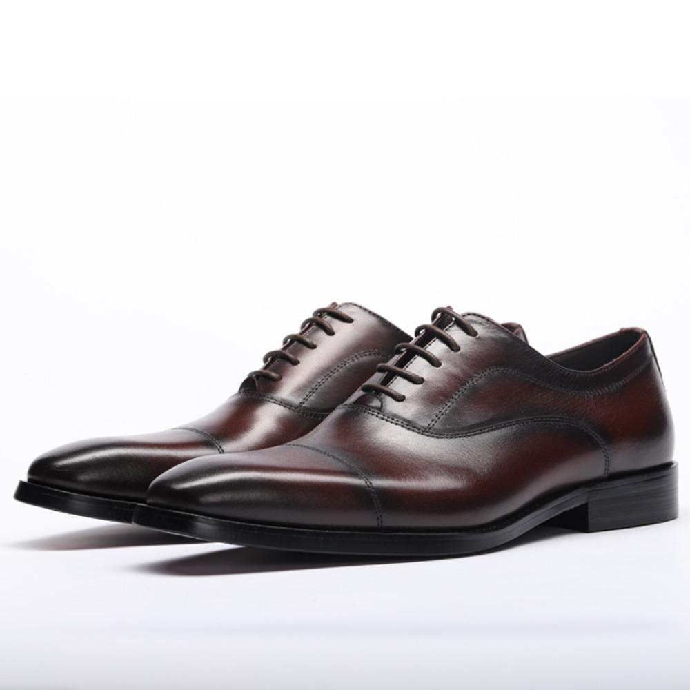 Men's Shoes Spring and Summer Business Dress Square Head Three Joints Men's Leather Shoes Men's Leather Sole Shoes Men's Trendy Shoes