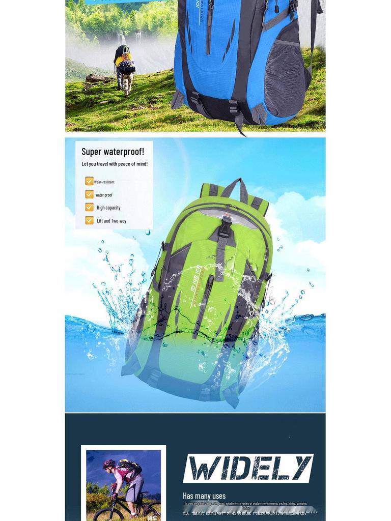 Large Capacity Unisex Outdoor Mountaineering and Travel Backpack - Multifunctional Hiking, Climbing, and Sports Bag