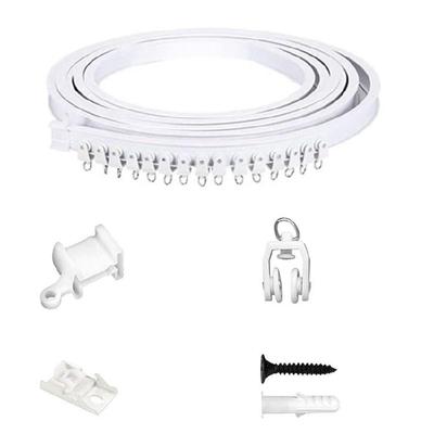 Customizable Ceiling Curtain Track Kits 3Meter White Rails with All Accessories Set for Functional Window Treatments