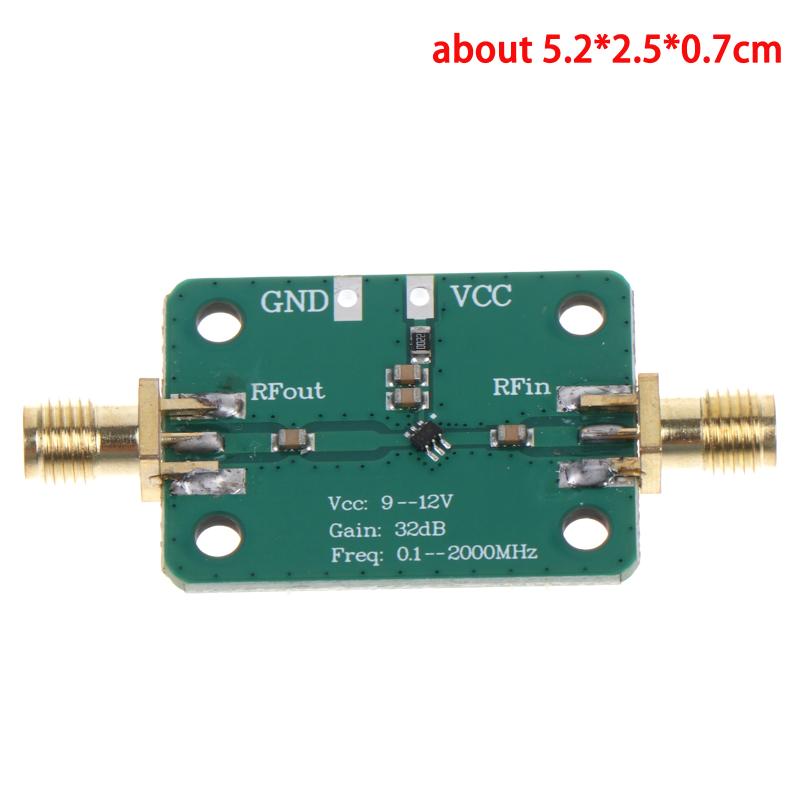 Yüksek Hassasiyetli RF Geniş Bant Amplifikatör Modülü 32dB Kazanç 0.1-2000MHz 9-12V 1 Adet Radyo Anteni İçin