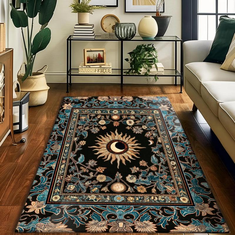 

Retro Dark Color Knight Sword and Dragon Carpet Medieval Carpet Renaissance Theme Rug Living Room Bedroom Sofa Rug Home Decor 40x60cm
