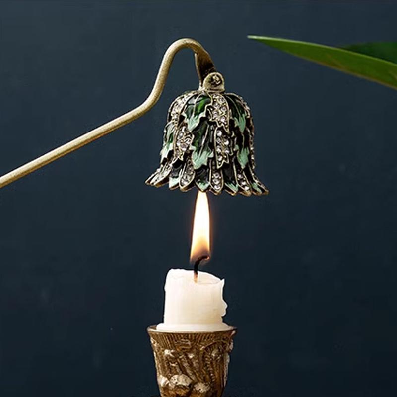 European Retro Candle Snuff Tool Aromatherapy Candle Extinguisher Hand Tool Flowers Shape Wick Extinguish Cover Carfts