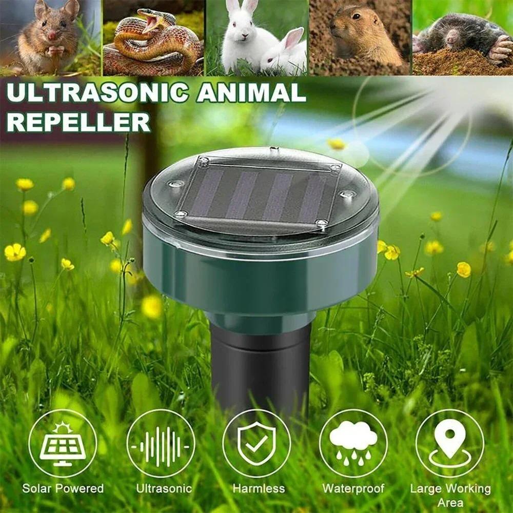 1/2/4PCS Solar Powered Ultrasonic Pest Repeller Waterproof Mole Snake Mice Rodent Repellent for Outdoor Garden Yard Farm