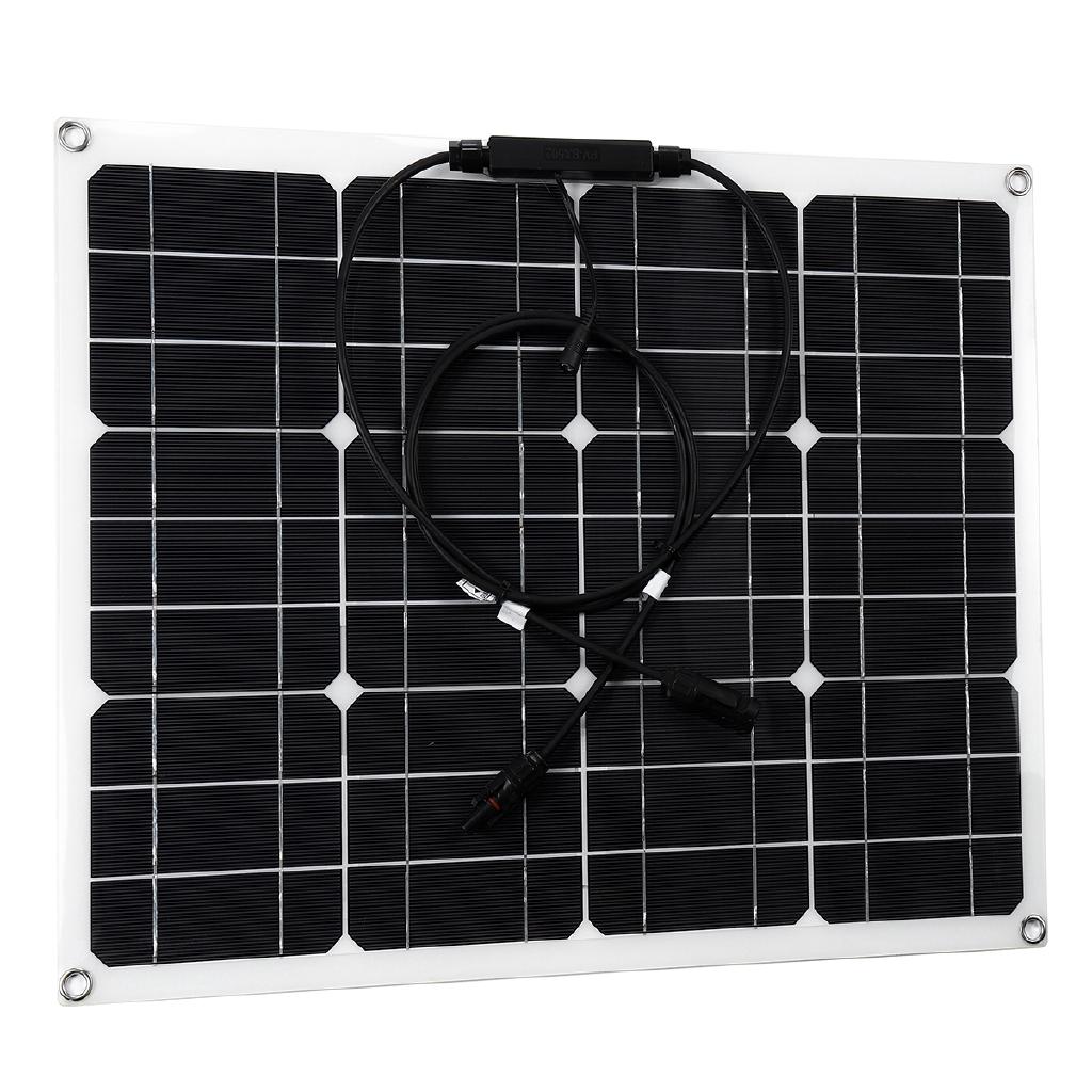 100W 18V Solar Panel+Controller Monocrystalline USB interface Car Ship Outdoor Camping Emergency Phone Charger w/Charger