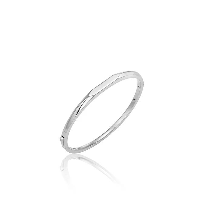 Silver 925 Solid Edge Bangle Bracelet #LSB18