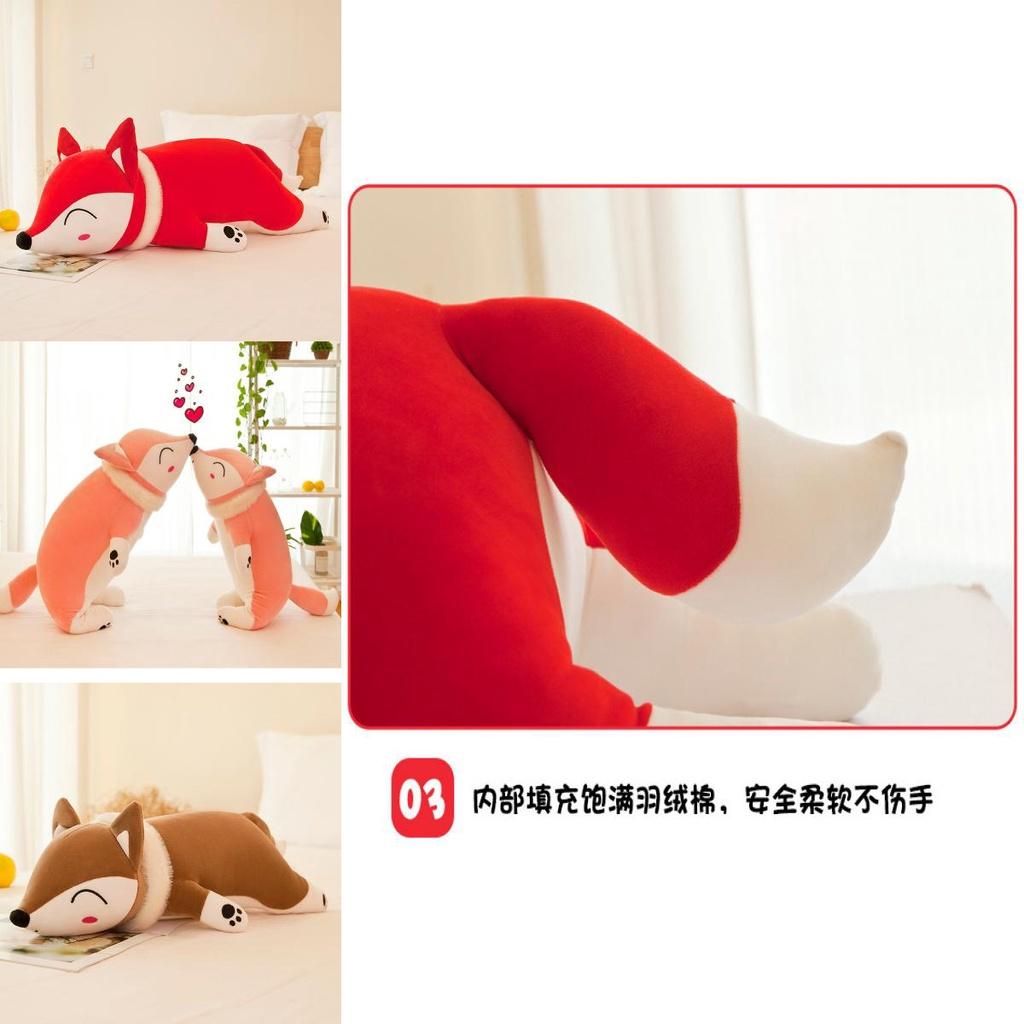 Großes Fuchs Kuscheltier Weiches Stofftier Kissen Kreatives Geschenk Für Mädchen Geburtstagsgeschenk 35cm 50cm 60cm 70cm 90cm 1.2m