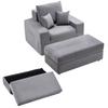 Chaise Lounge Chair, 1115 Mm Boneless Modular Chaise Lounge Indoor, Oversized Corduroy Reading Chair with Throw Pillows & Armrests
