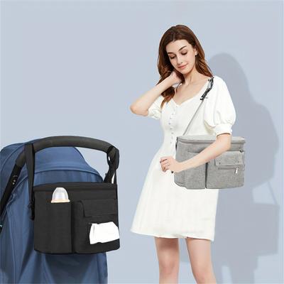 Sac à langer grande capacité étanche en tissu Oxford Sac à suspendre pour poussette Sac de rangement portable multifonctionnel léger pour mamans