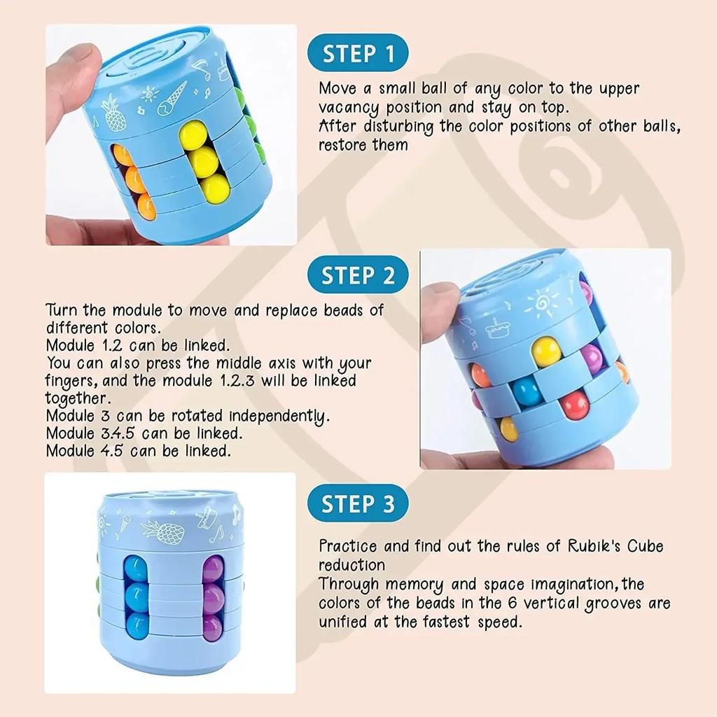 Getränkedose Würfel 3 in 1 Mehrere Funktionen Fidget Spinner Rotierender Magischer Bohnenwürfel Kreisel Bunte Bohnen Fingerkreisel Dekompression