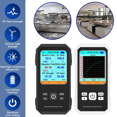 VTER2 Electromagnetic Radiation Tester Sound Alarm EMF Meter Electromagnetic Radiation Detector for Home&Office EMF Inspections