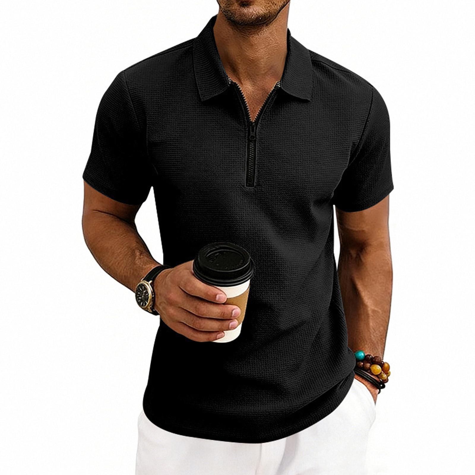 Men s Commuting Wear Shirts Short-Sleeved Golf Shirts L