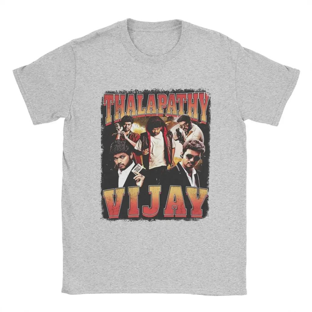 Unisexs Thalapathy Vijay T Shirts 100 Cotton Clothing Funny Short Sleeve Crew Neck Tee Shirt Party TShirt