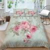 3D Classic Luxury Bedding Full Size Vintage Flower Bedspread Set Microfiber Fabric with Zipper Washable Soft Home Decoration