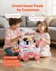 VEVOR Ice Cream Cart for Kids, 27 PCS Accessories, Pretend Play Store with Storage Trolley with Pretend Money, Sound & Light Effects